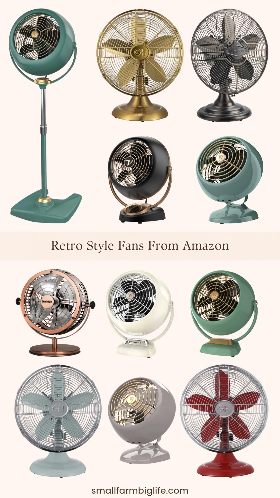 These retro style fans from Amazon are giving such a cute vintage look while actually keeping you cool. My LTK has all of these linked and ready to shop for bedrooms, offices, or dorm rooms.
I am loving the Vornado VFAN Mini Classic Vintage Metal Desk Fan and the Vornado VFAN Jr. Vintage Air Circulator for a compact, retro option with adjustable tilt. The Vornado VFAN Petite Alchemy in the gunmetal finish and the Vornado VFAN Sr. Pedestal Vintage Fan are both gorgeous statement pieces too. For an all metal option with a carrying handle, the Good Housekeeping retro desk fans come in so many pretty colors, satin brass, dusty blue, and crimson red.
I am also loving the HOLMES Heritage Table Fan in brushed copper and the Lasko Oscillating Table Top Fan in bronze for more budget friendly vintage inspired options.
Shop all of my favorite retro style fans from Amazon linked in this post to keep cool in style this season. 

 #LTKSeasonal #LTKHome