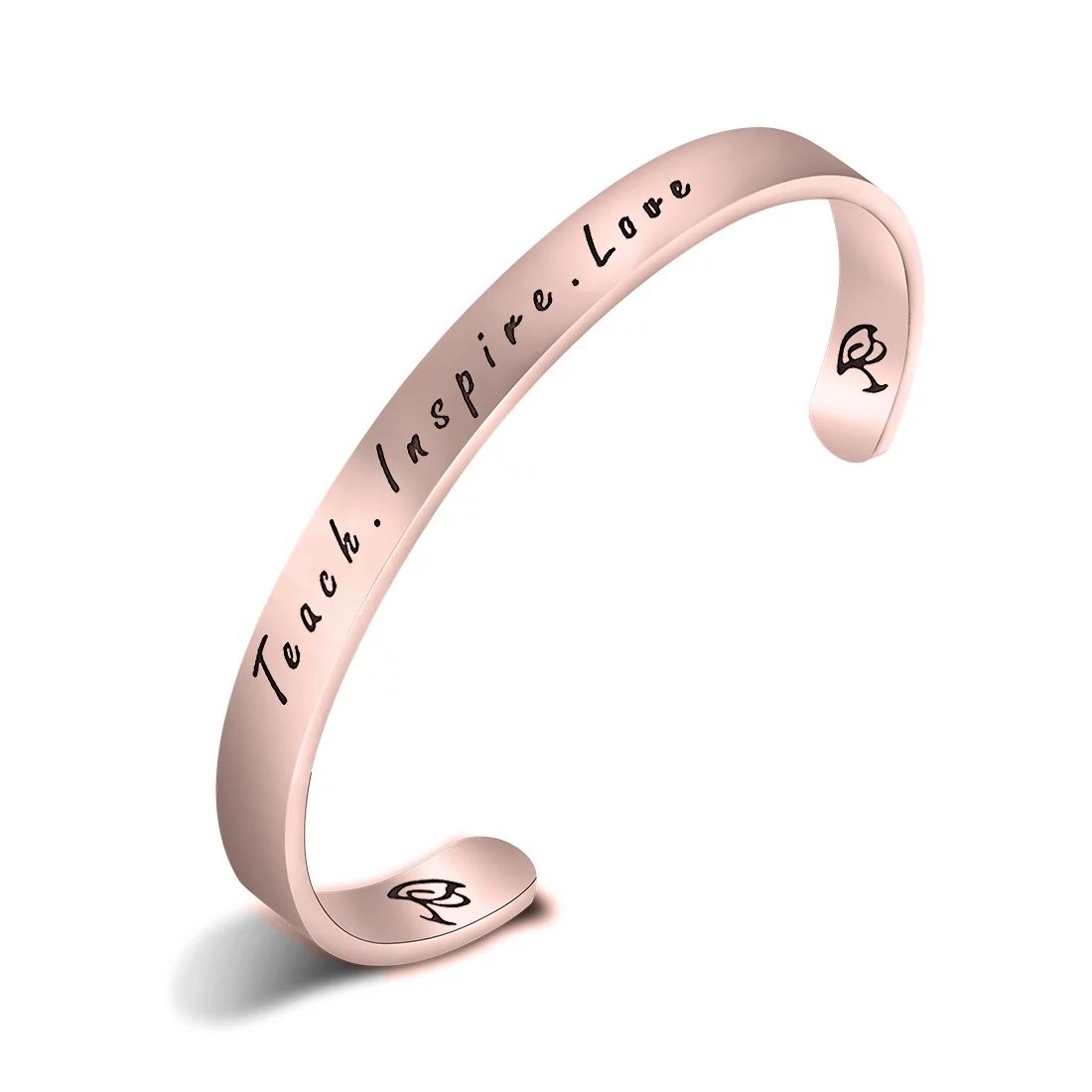 Rose Gold Teacher Gift Teach Love Inspire Bracelet Cuff Bracelet Appreciation Gift - Walmart.com | Walmart (US)