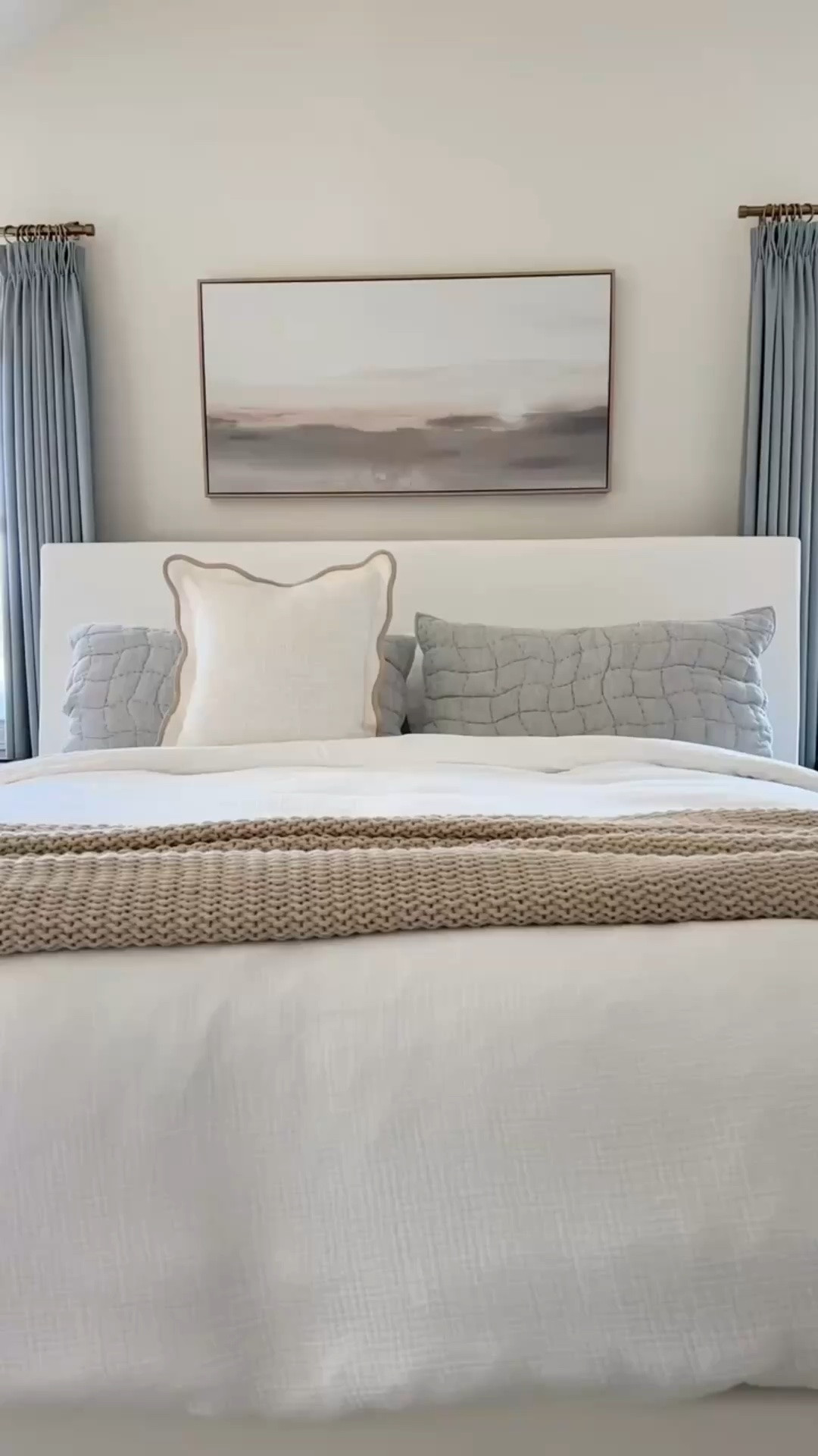 These scalloped pillows are the perfect coastal touch! Pottery Barn shams and Wayfair bedframe are both on sale!

#LTKHome #LTKSaleAlert
