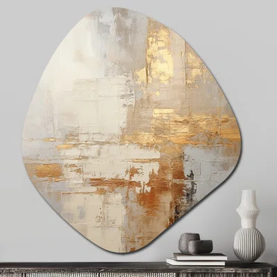 Gold And White Abstract Split - Abstract Shapes Nebula Shape Metal Wall Sculpture | Wayfair North America