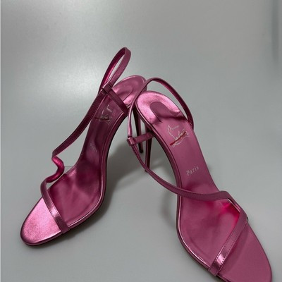 Christian Louboutin Rosalie 100mm Metallic Sandals Pink Women’s Size EU 42/US 12 | eBay US