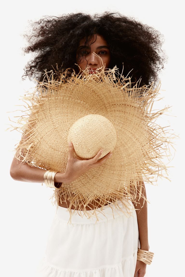 Frayed straw hat - Beige - Ladies | H&M GB | H&M (UK, MY, IN, SG, PH, TW, HK)