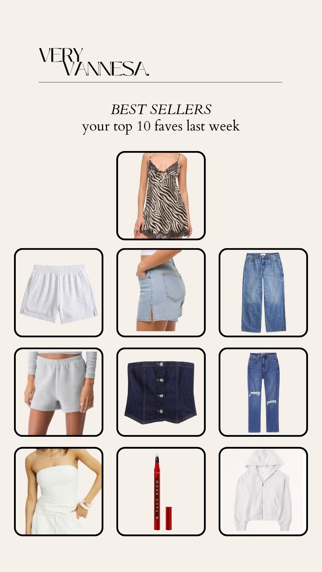 Your faves last week 
Zebra print dress
Grey sweat shorts 
Light wash denim shorts 
Baggy carpenter jeans
Strapless denim top 
Dark wash ripped knee jeans 
Stapless linen top 
Loreal faux brow pen 
Grey zip hoodie 

#LTKSaleAlert #LTKActive #LTKSeasonal