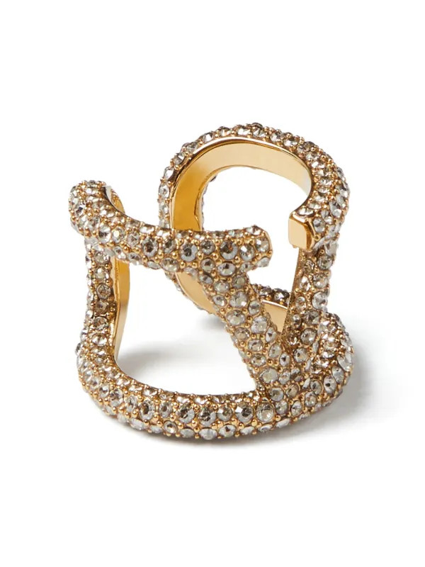 VLogo Signature crystal-embellished ring | Farfetch Global