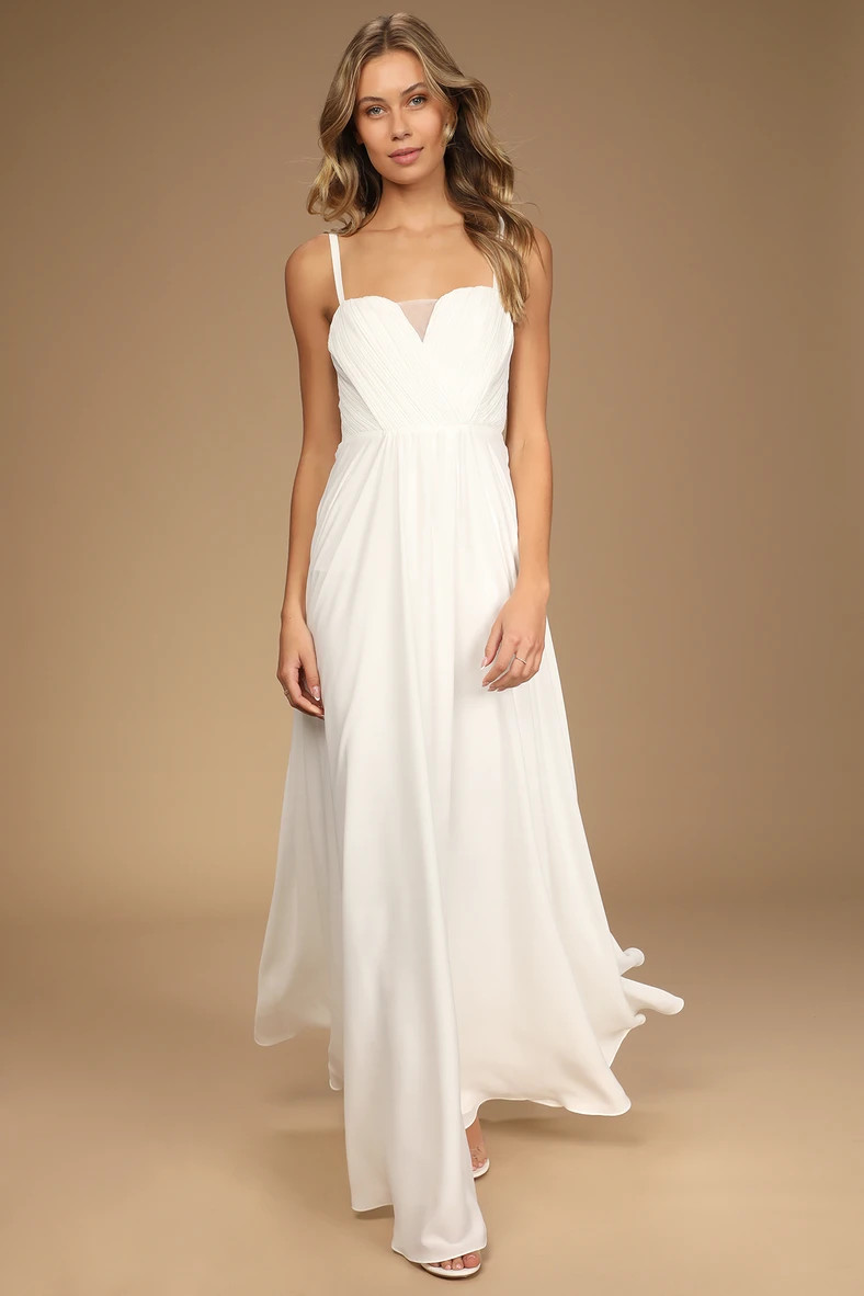 Vow and Forever Ivory Sleeveless Maxi Dress | Lulus (US)