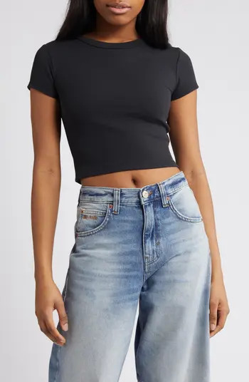Compact Rib Crop Baby Tee | Nordstrom