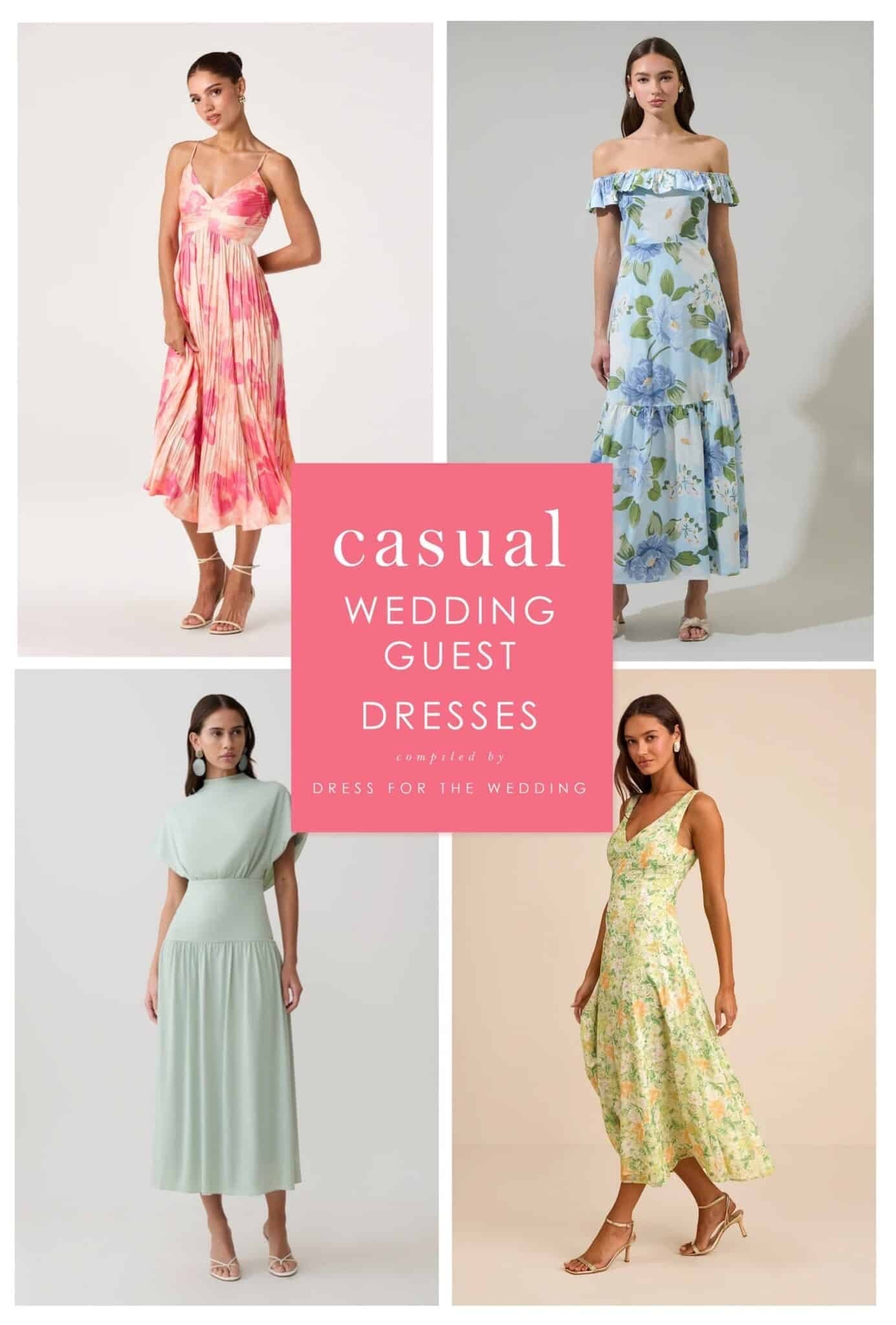 Casual wedding guest dresses for daytime and informal summer weddings. Summer midi dresses and day dresses for weddings. Midi dresses for wedding guests.
Dresses for a casual wedding dress code. Engaged, planning a wedding or attending several weddings? Dress for the Wedding is a curated wedding shopping site. Follow us on the LIKEtoKNOW.it shopping app to get the product details for this look plus sale alerts on wedding attire, cute dresses under $100, ideas for wedding guest outfits, plus wedding decor and gift ideas!

#LTKgrwm #LTKootd #LTKWedding