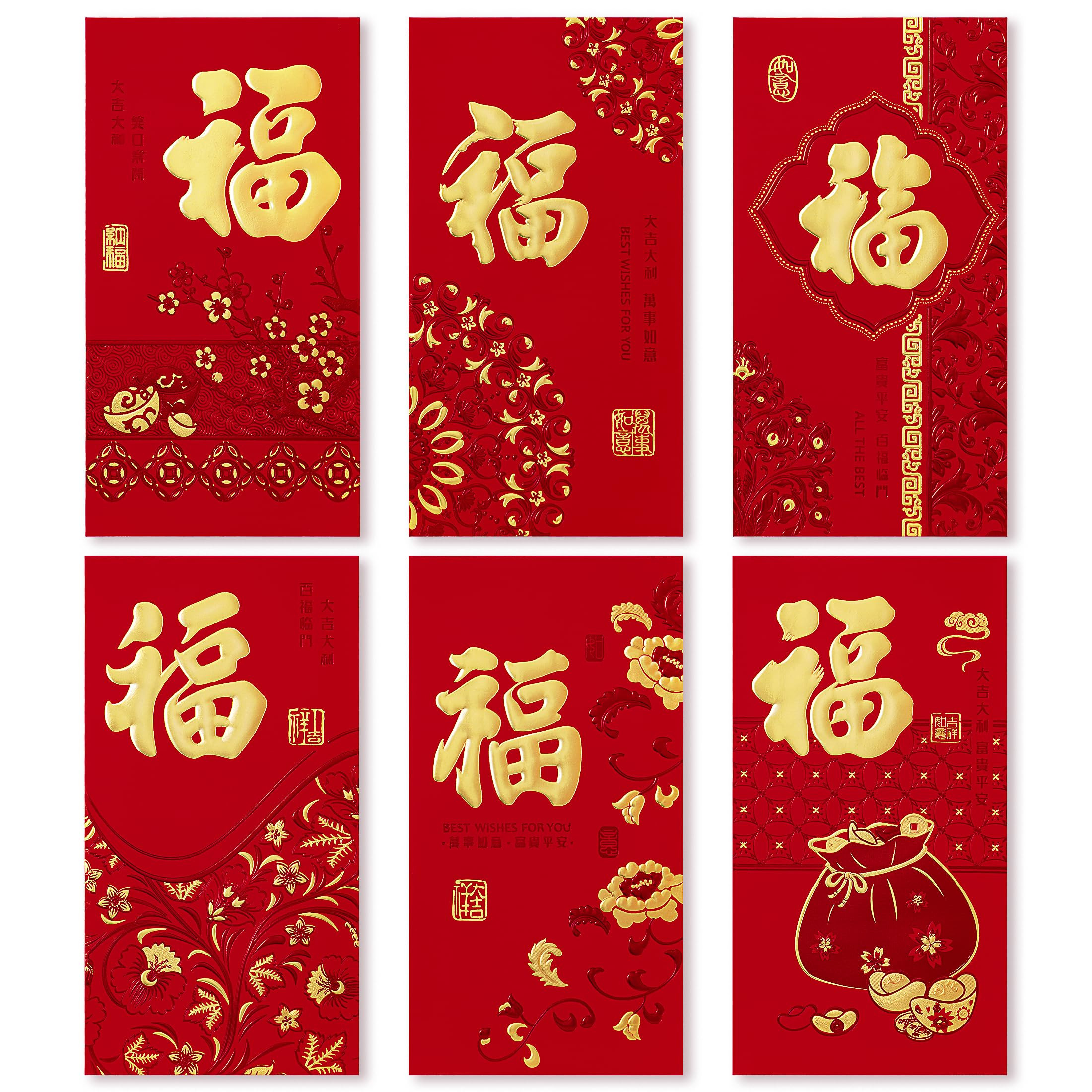 ThxToms 36pcs Red Envelopes Chinese New Year,Red Chinese Envelopes for Money 2026 Snake Lunar New... | Amazon (US)