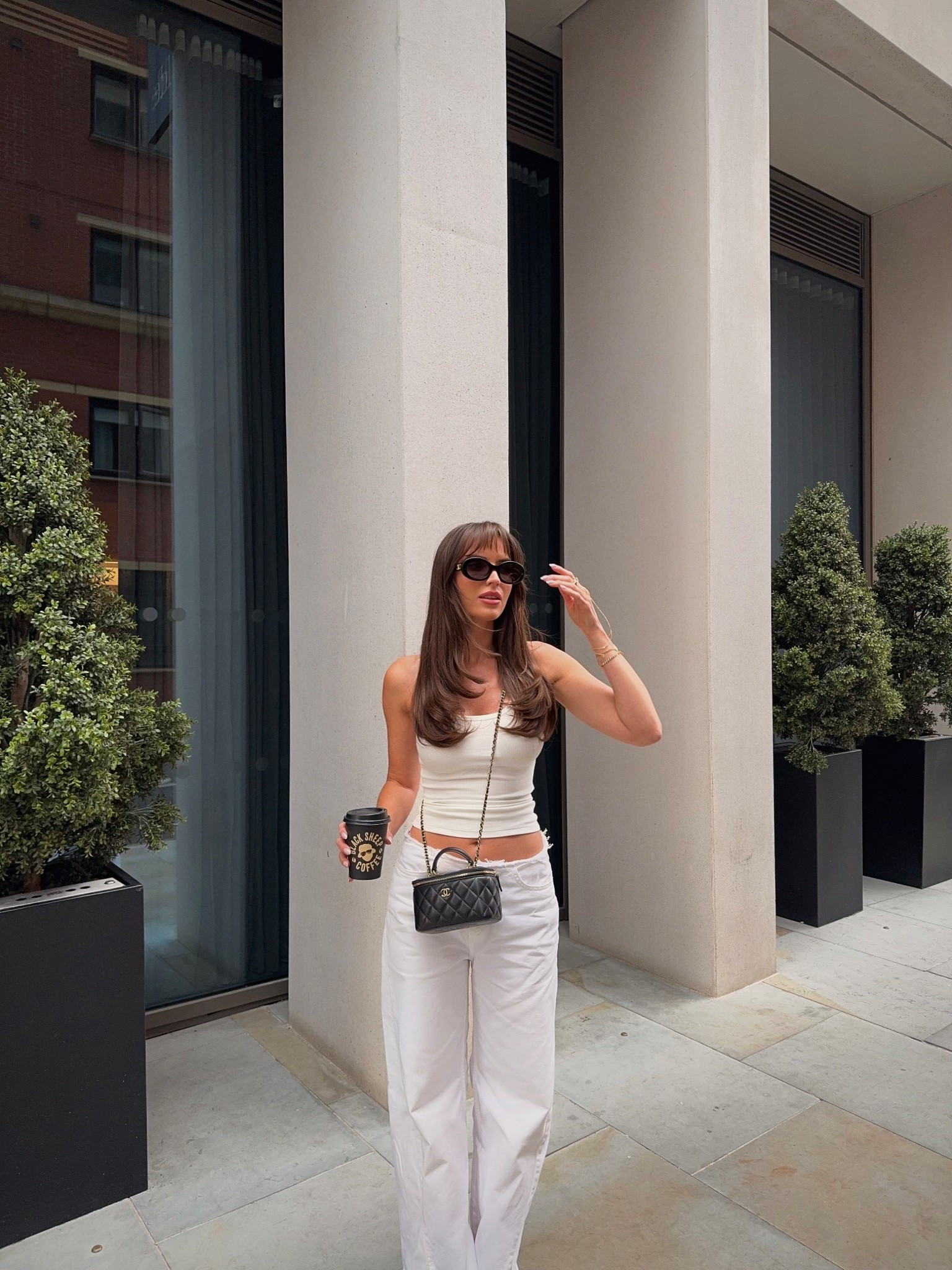 Simple summer outfit 

White jeans, summer outfit, women’s fashion, white t shirt, ballet flats, Celine, Adanola, Zara 