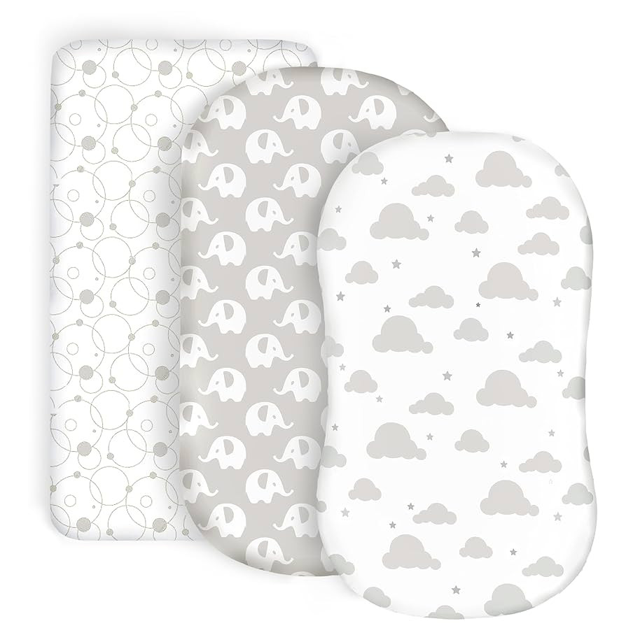 100% Organic Cotton Fitted Bassinet Sheets Fits Halo, Snoo, Graco, Dream on Me, Delta, and All Ot... | Amazon (US)