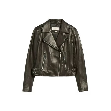 Michael Michael Kors Black Leather Moto Jacket (S) | Walmart (US)