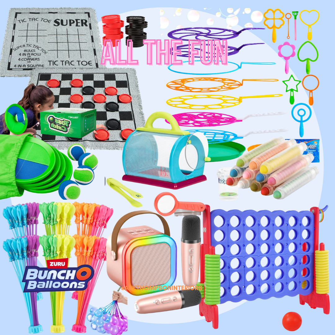 All The Fun | Summer Fun | Summer Activities | Summer Gifts | Bubble Machine | Water Balloons | Tic Tac Toe Board | Karaoke Machine | Giant Connect 4 Game | outdoor games  

 #LTKSeasonal #LTKHome #LTKKids
