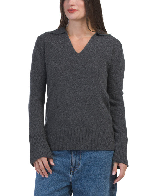Cashmere Long Sleeve Pull Over Sweater With Flare Cuffs | TJ Maxx