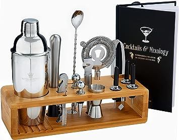 Cocktail Mixology Shaker Set by Royal Reserve - 16-Piece Bartender Set with an Elegant Bamboo Sta... | Amazon (US)