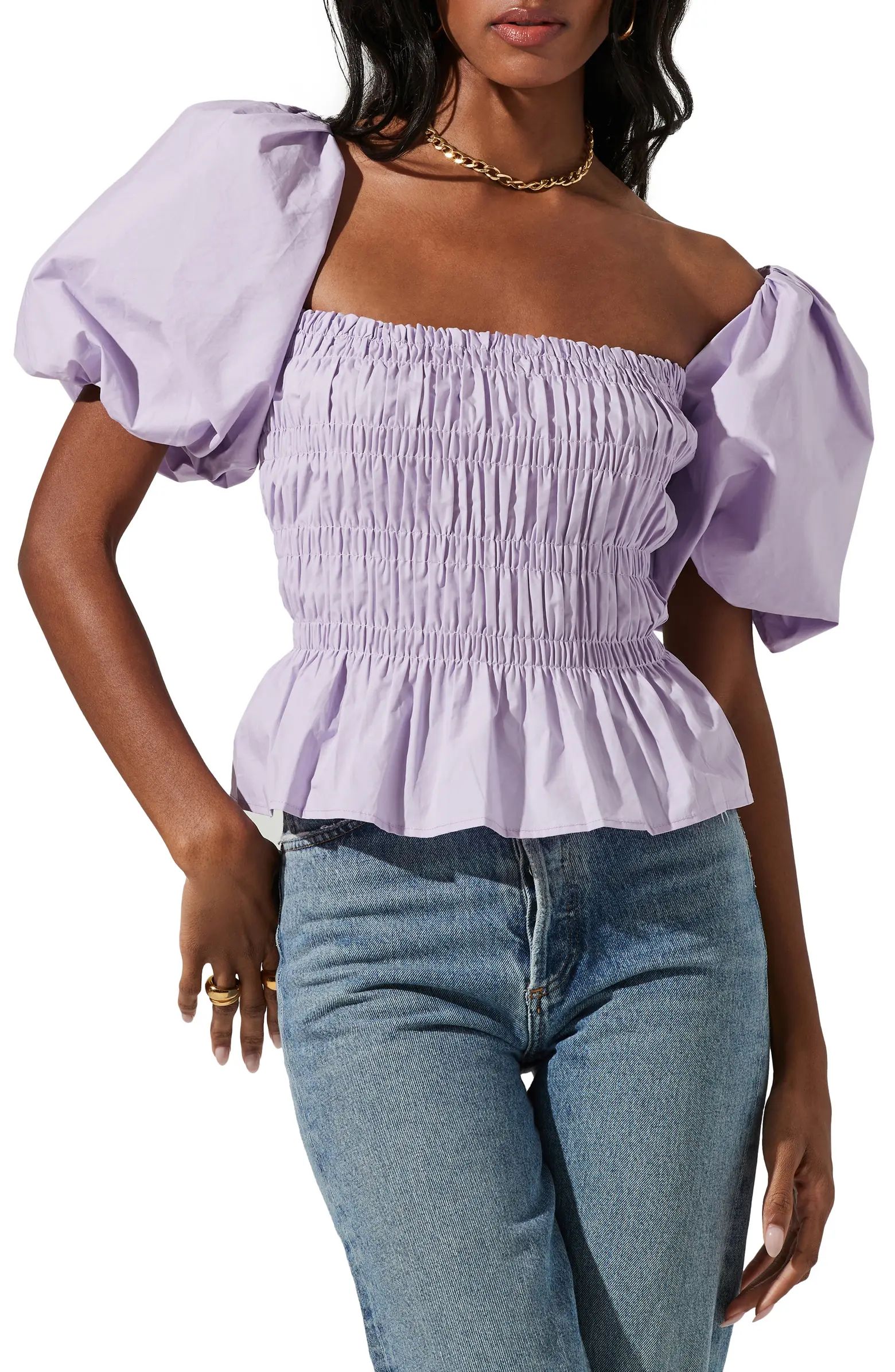 Bubble Sleeve Smocked Blouse | Nordstrom