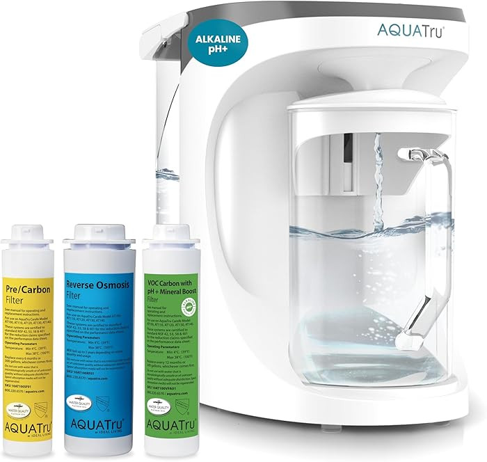 AquaTru Carafe Alkaline Countertop Water Purifier | Certified 4-Stage RO System Removes 84 Contam... | Amazon (US)