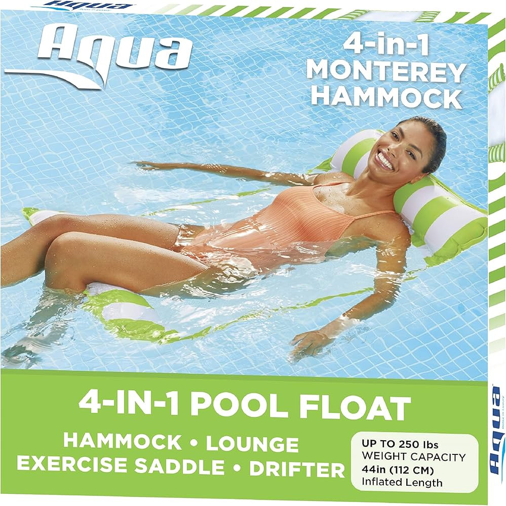 Aqua Original 4-in-1 Monterey Hammock Pool Float & Water Hammock – Multi-Purpose, Inflatable Po... | Amazon (US)