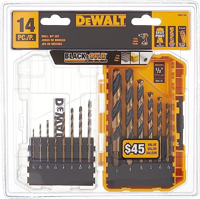 DEWALT Drill Bit Set, Black and Gold, 14-Piece (DWA1184) | Amazon (US)