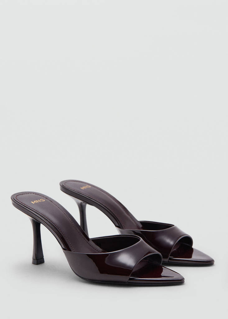 Patent leather high-heeled sandals burgundy - Woman - 5 - MANGO | Mango (US/MX/AU)