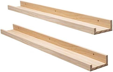 AZSKY Wall Ledge Shelf 48” Picture Shelf Display Floating Shelves Set of 2 | Amazon (US)