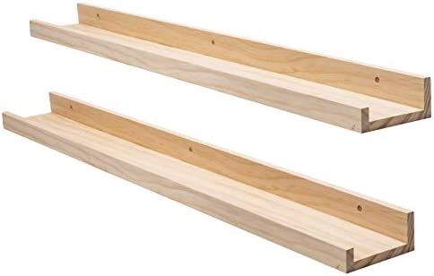 AZSKY Wall Ledge Shelf 48” Picture Shelf Display Floating Shelves Set of 2 | Amazon (US)