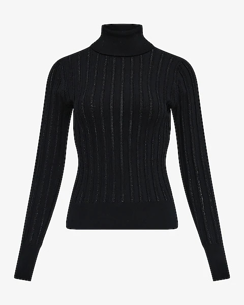 Fitted Silky Soft Textured Turtleneck Sweater | Express
