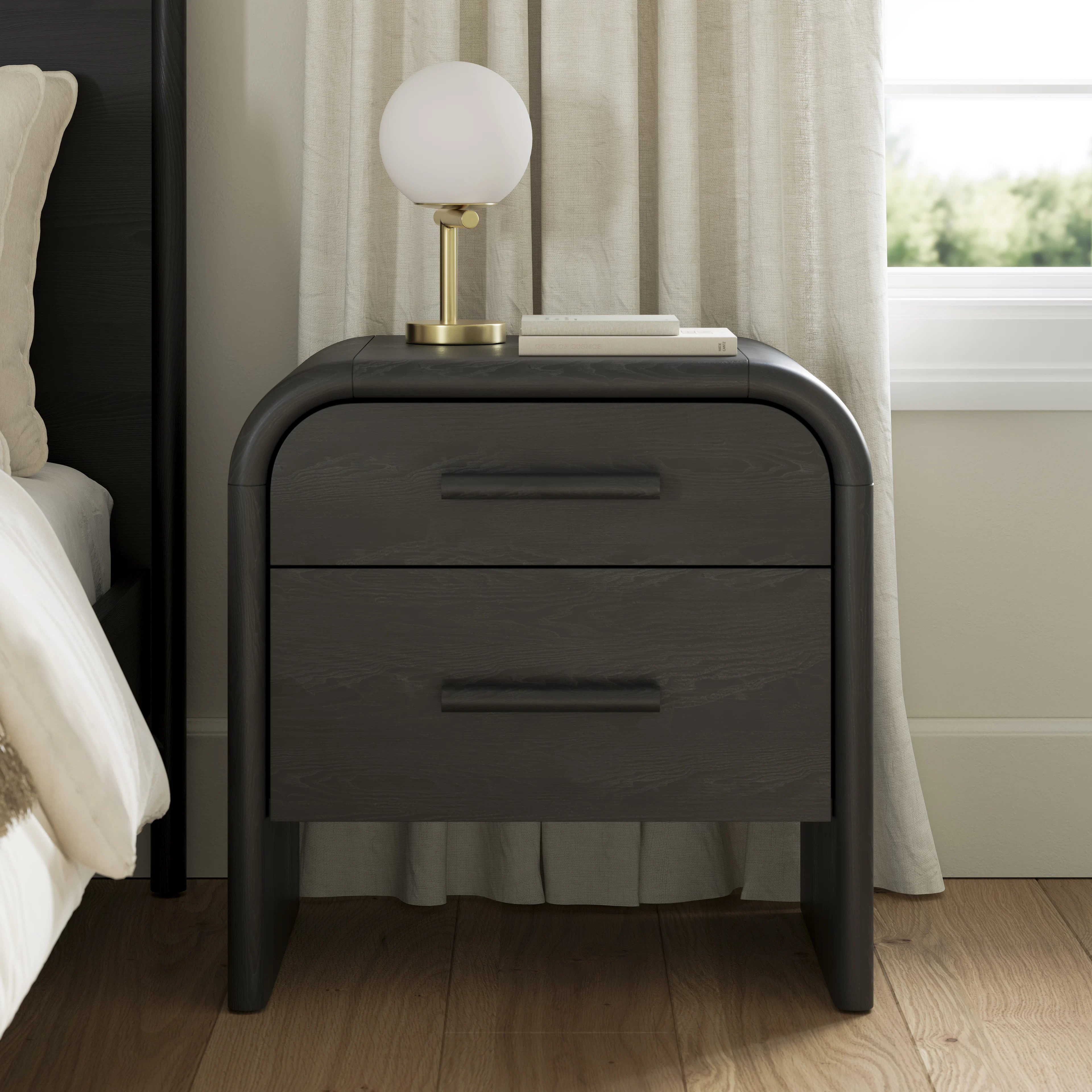 Faydra 2-Drawer Nightstand - Black | Article