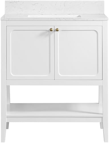 Miseno MV-N242-V30 Ravello 30" Single Basin Vanity Set with 3/4" Marble Stone Composite Top, Rect... | Amazon (US)