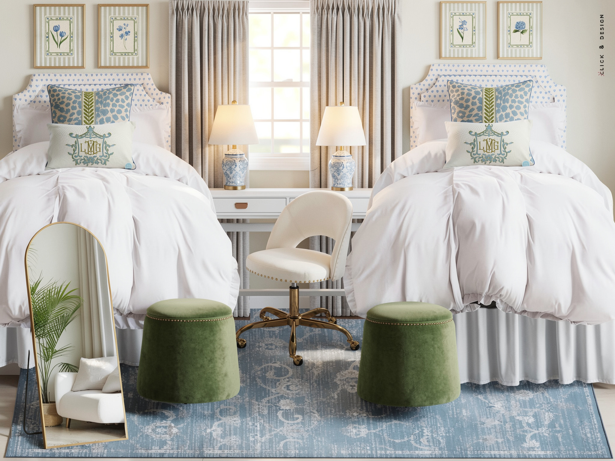 Preppy dorm room dreams in blue, green, and white. 💙🌿
We love this fresh mix because it feels polished, happy, and easy to layer — perfect for making a dorm room feel pulled together without feeling overdone. Think crisp bedding, fun pillows, storage that works hard, and a few personal touches to make it feel like home.
Shop our favorite dorm room finds here!
#LTKHome #LTKCollege #DormRoomDecor #PreppyDecor #ClickAndDesign 

 #LTKHome