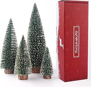 Small Christmas Tree, Mini Pine Tree, Bottle Brush Fake Trees with Wooden Base for Tabletop Decor... | Amazon (CA)