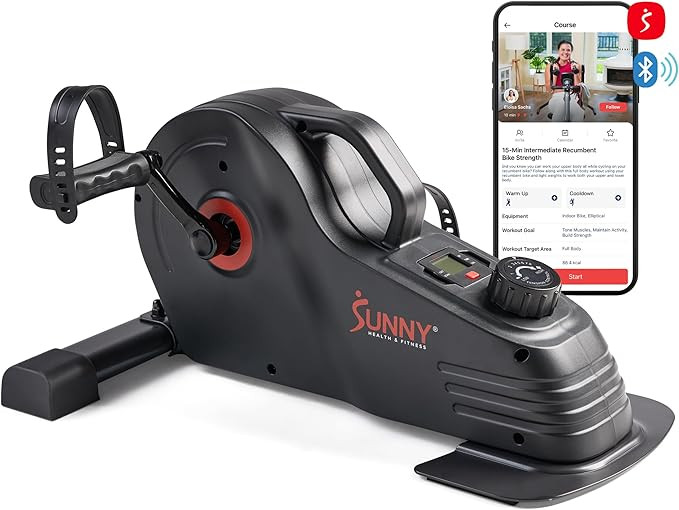 Sunny Health & Fitness Dual Function Under Desk Pedal Exerciser, Portable Indoor Cardio Mini Bike... | Amazon (US)