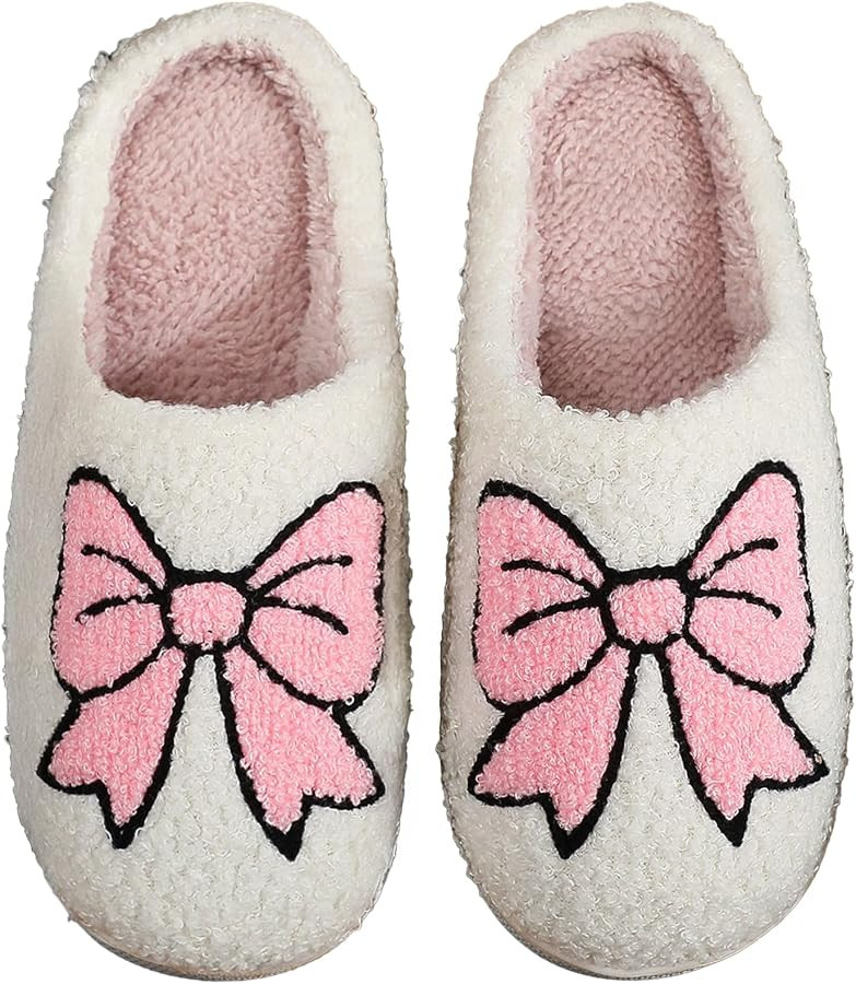 Halloween Christmas Slippers Checkered Scuff for Women and Men Holiday Indoor Bedroom Fluffy Warm... | Amazon (US)