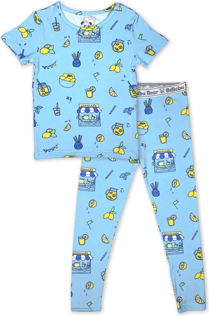 Kids' Blue Lemonade Fitted Two-Piece Pajamas | Nordstrom