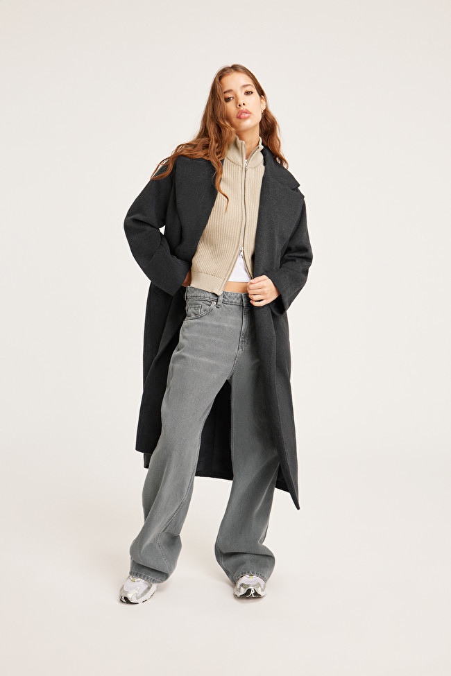 Long double breasted coat | Monki
