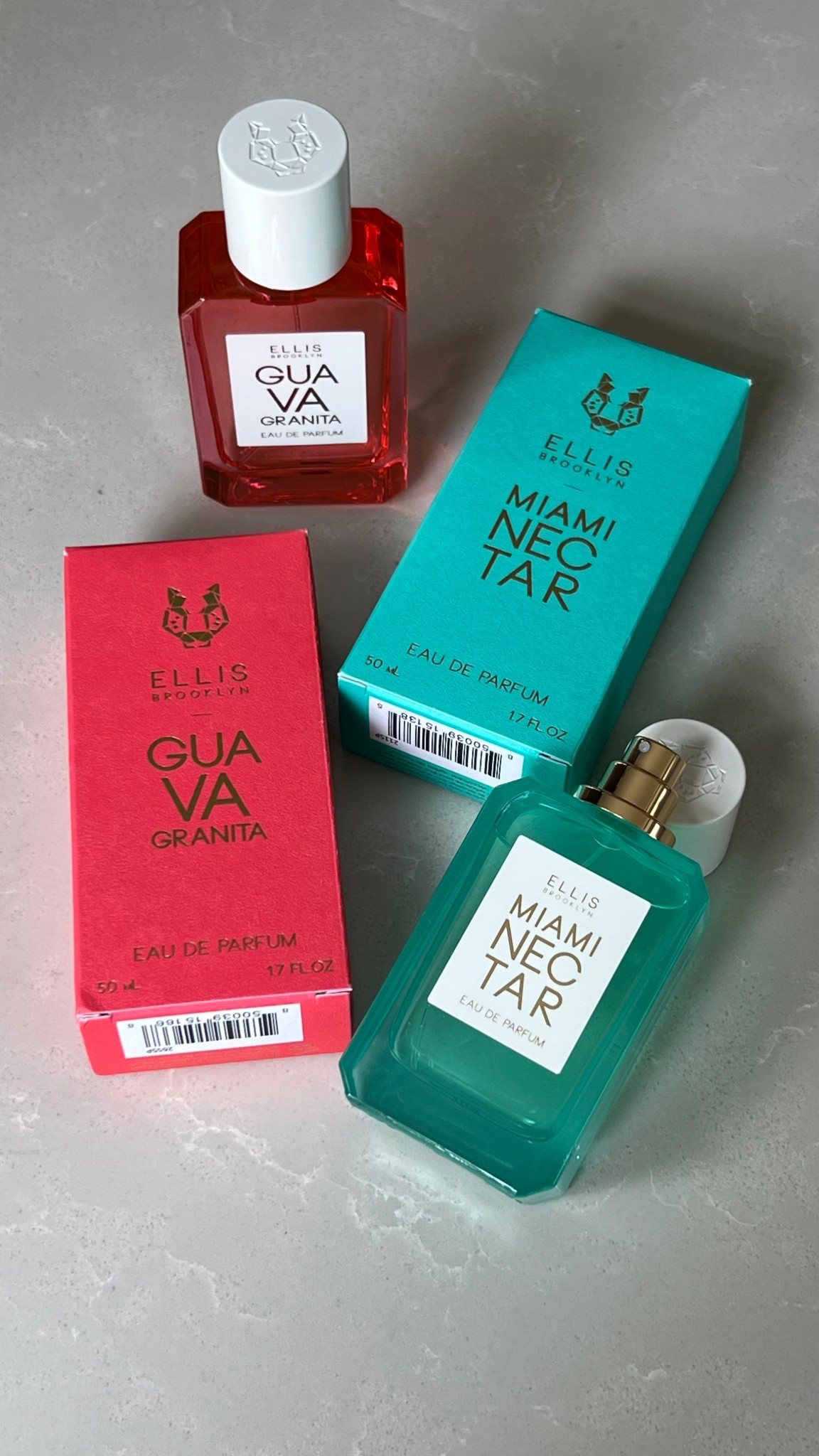 Miami Nectar 
Top
Pink Pineapple, Palm Leaves, Coconut Water
Mid
Wild Jasmine, Plumeria, Lily of the Valley
Dry
Tree Moss, Salted Woods, Sweet Amber Woods, Vanilla

Guava Granita
Top
Guava Juice, Banana, Bergamot, Tropical Waterlily
Mid
Cavaillon Melon, Coconut Palm, Mango Blossom
Dry
Vanilla, Sandalwood, Almond Milk

Our best-seller for a reason, MIAMI NECTAR is the ultimate expression of indulgence. A bold, scene-stealing scent that captures the essence of a hot Miami summer...beaches at sunset, art deco glamour, and neon-lit nights.
@sephora @kohls @ellisbrooklyn #ellisbrooklyn #scentoftheday #perfumetiktok

#LTKFestival #LTKHome #LTKBeauty