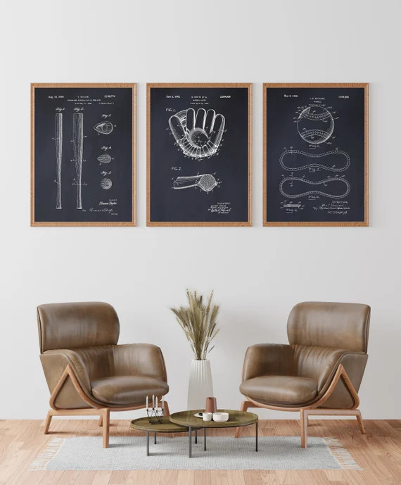 Baseball Patent Print Set  INSTANT DOWNLOAD  Baseball Gift  | Etsy | Etsy (US)