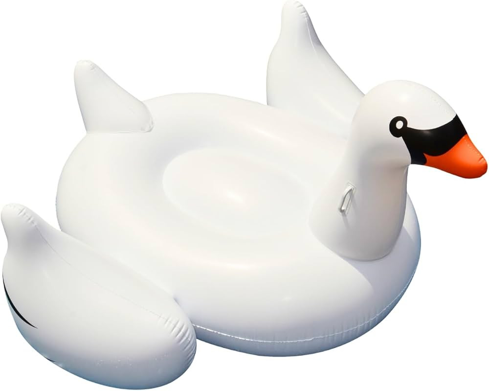SWIMLINE ORIGINAL 90621 Giant Inflatable Swan Pool Float Floatie Ride-On Lounge W/ Stable Legs Wi... | Amazon (US)