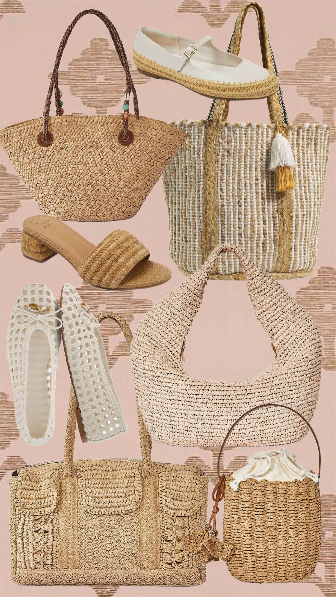 @Target accessories! 

Straw bag, raffia bag, summer bag, beach bag, sandals, raffia heels, raffia flats 