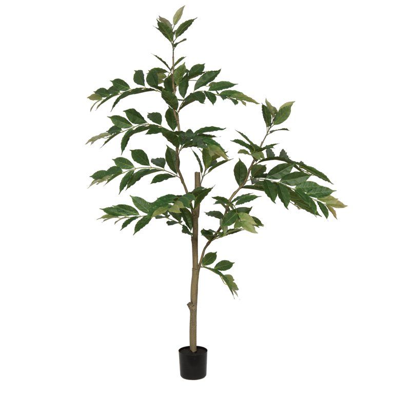 Vickerman 5' Potted Artificial Green Nandina Tree Features 226 Leaves | Walmart (US)