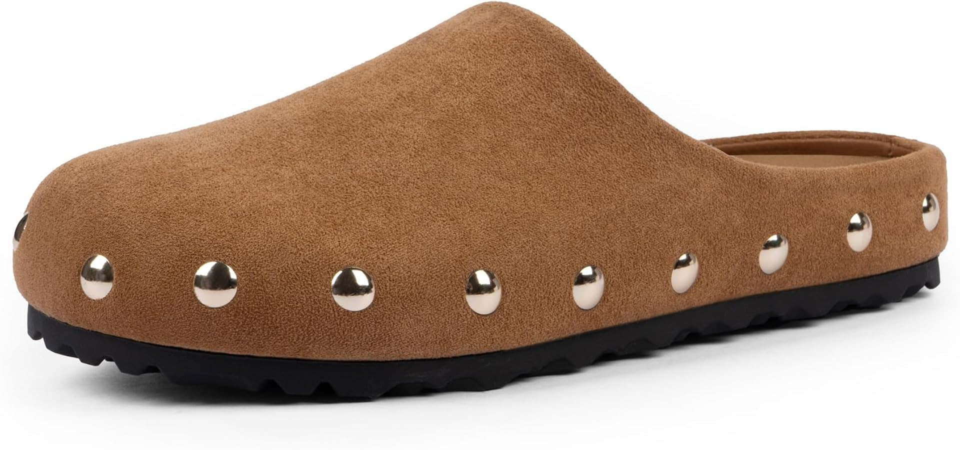 QIY Clogs for Women Slip on Faux Suede Studded Mules Comfortable Footbed Mule Round Toe Potato Sh... | Amazon (US)