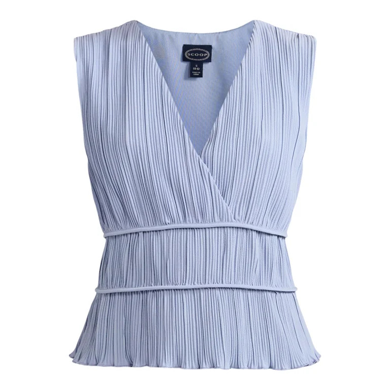 Scoop Women’s Sleeveless Pleated Top, Sizes XS-XXL - Walmart.com | Walmart (US)