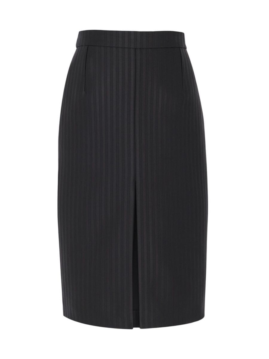 Pencil Skirt In Striped Wool And Silk | Saks Fifth Avenue