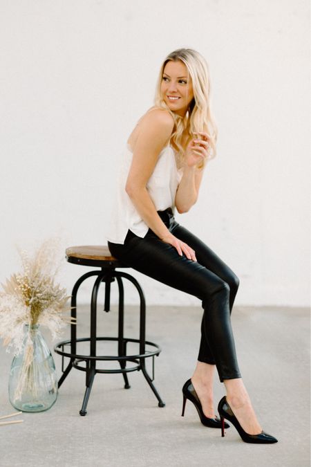 A classic + clean look for spring! 

Vegan leather pants, silk cami, and classic black patent leather pumps.



#LTKstyletip #LTKSeasonal #LTKFind