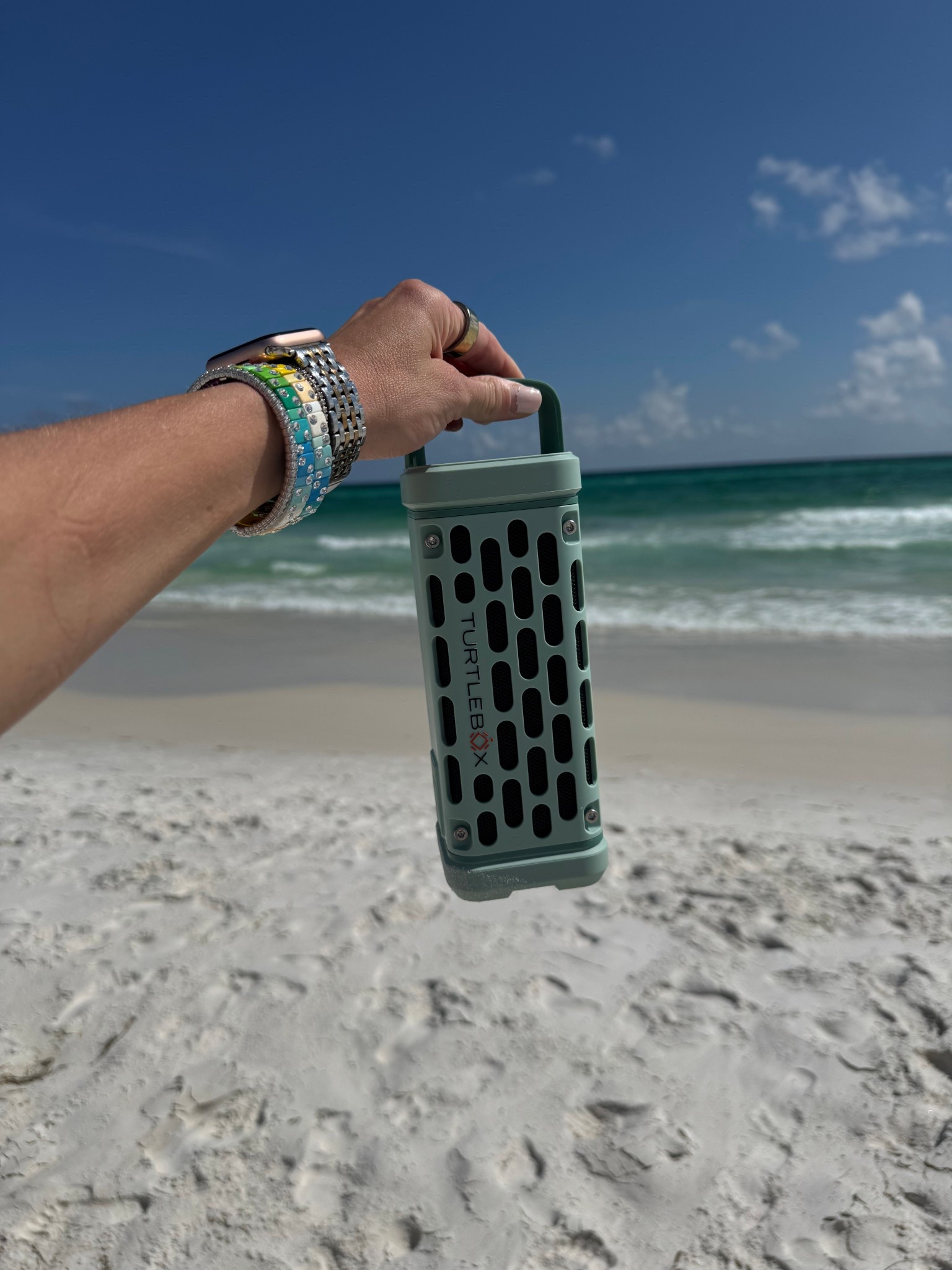 The first day we were at the beach, some college kids had this little @turtleboxaudio speaker and I knew immediately—I needed it. 😂 If you’ve been following me, you know we’ve had the big Turtlebox for over two years. We actually have two, and you can link them for backyard surround sound vibes. But I had no idea they made a smaller version. Of course I ordered it on the spot. It showed up just in time for us to enjoy it the last couple days at the beach and I’m obsessed.

#LTKSwim #LTKFamily