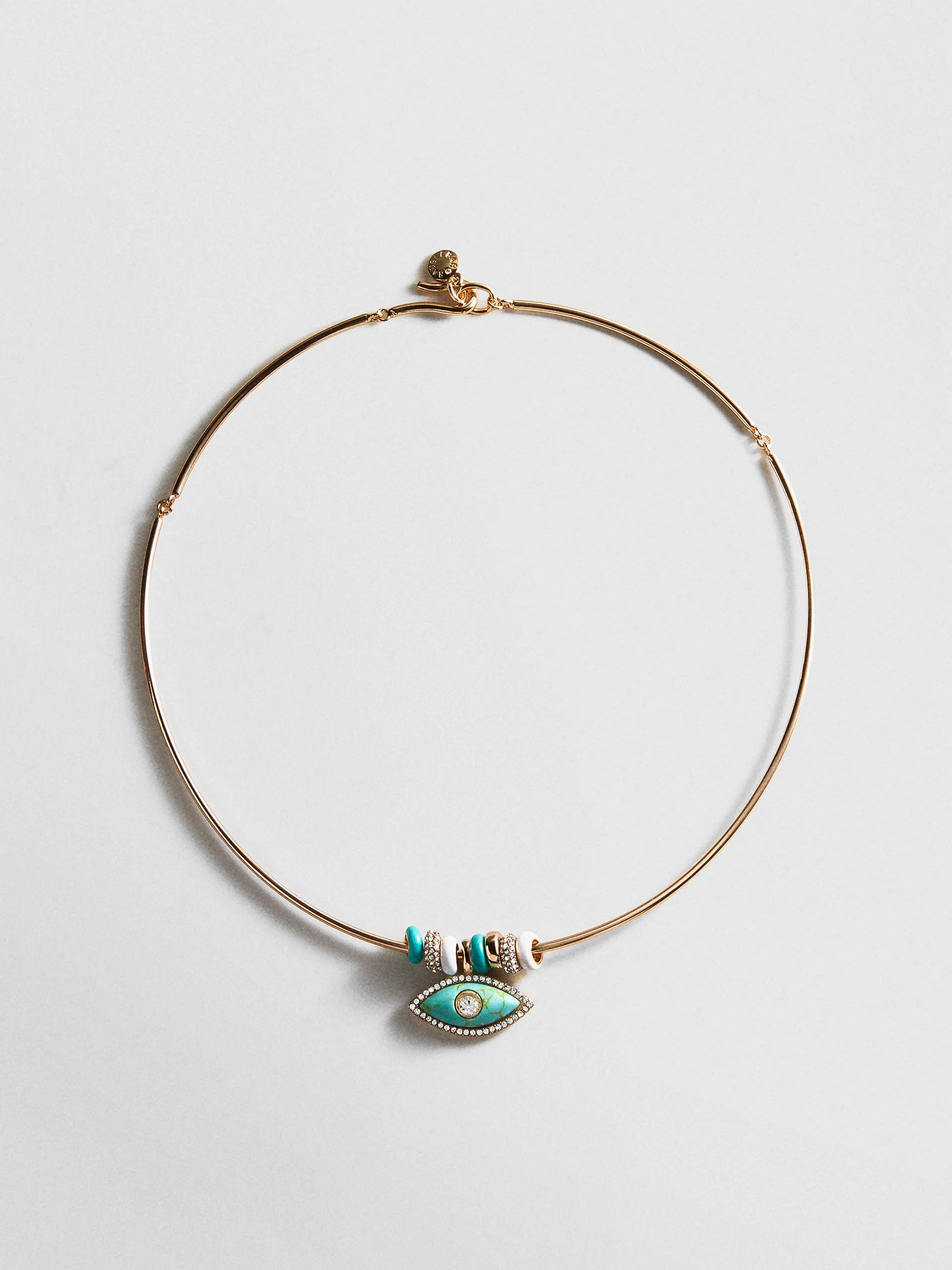 Evil Eye Collar Necklace - Gold/Blue | BaubleBar