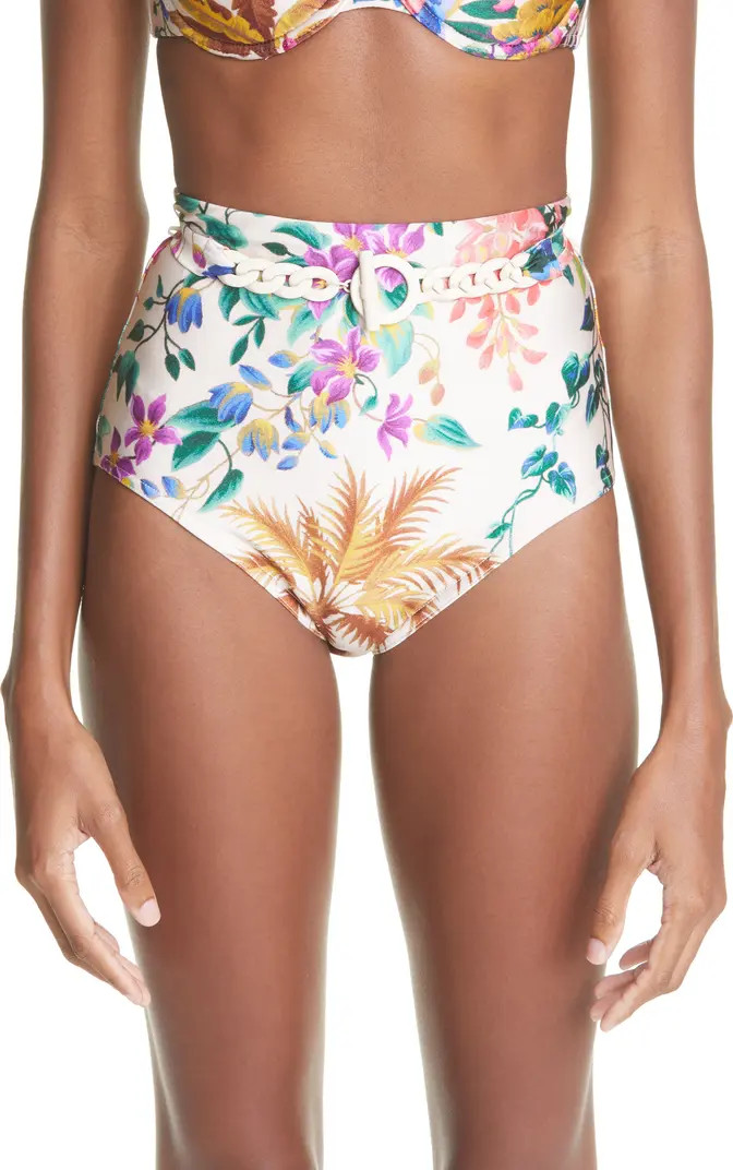 Tropicana Floral High Waist Bikini Bottoms | Nordstrom