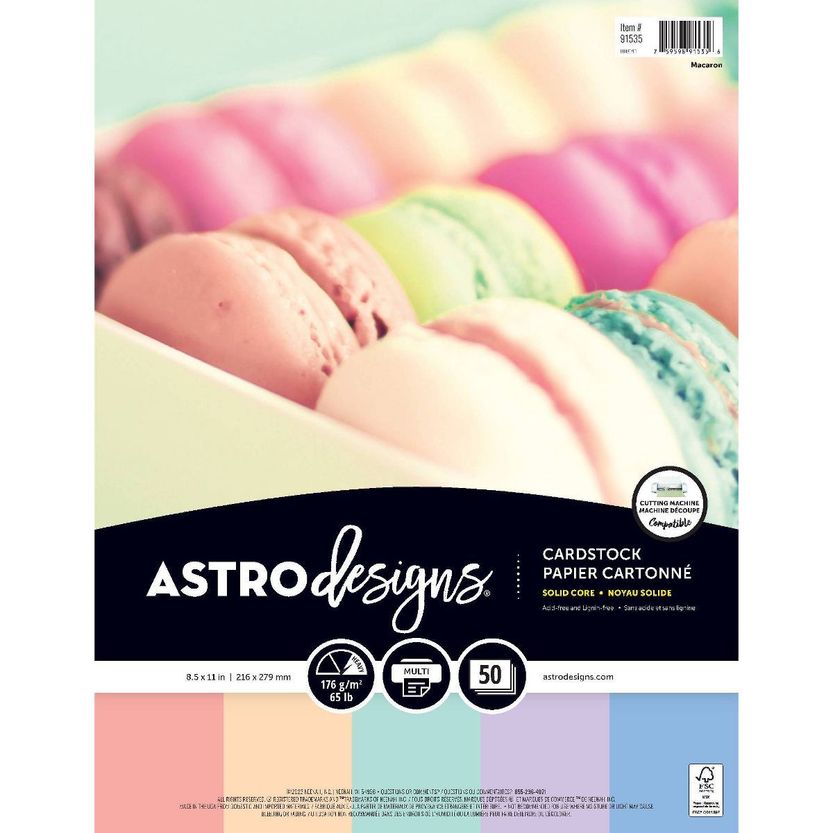 Astrodesigns Macaroon Cardstock Paper 50ct 8.5" x 11" | Target