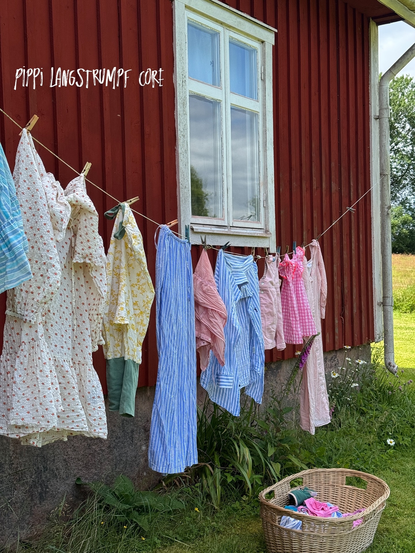 Weil eine leben ohne eine Pippi Langstrumpf Wäscheleine einfach zu langweilig wär. 🌼🫐🍒🌸🦋🐒 
#schweden #pippilangstrumpf #astridlindgren #bullerbü #dopaminecolors #buntmachtglücklich #scandiaesthetic #mamablogger #kindheitserinnerungen