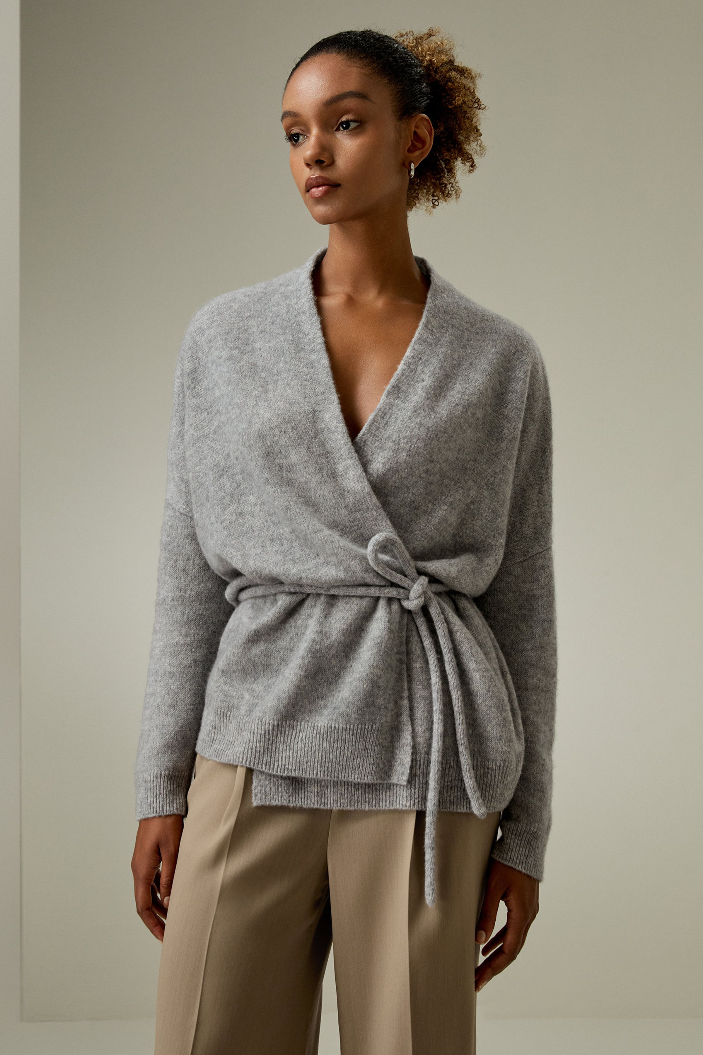 Lounge Wrap Knit Cardigan | LILYSILK