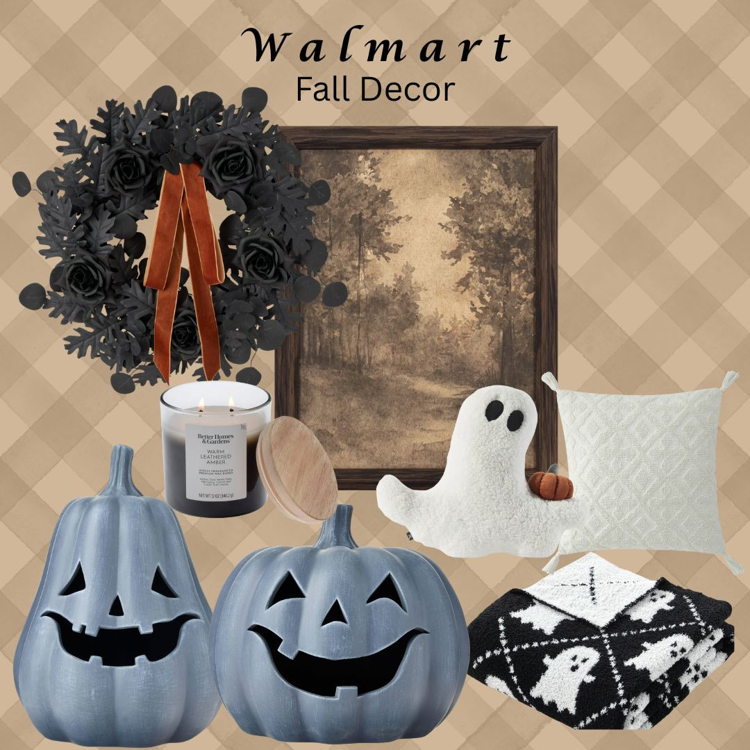Obsessed with Walmart’s fall decor this year 🖤🎃 From moody black pumpkins to cozy ghost throws and textured pillows, these finds bring all the spooky-season vibes without breaking the budget. Perfect for creating a cozy fall + Halloween aesthetic at home. #walmartfinds #falldecor #LTKFall  #FallDecor #HalloweenAesthetic 
#CozyVibes #MoodyFallDecor 
 

 #LTKSeasonal #LTKHome #LTKFindsUnder50